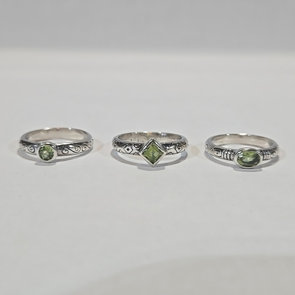 Brighton Sterling silver and Swarovski gemstone stackable rings, size 6.5